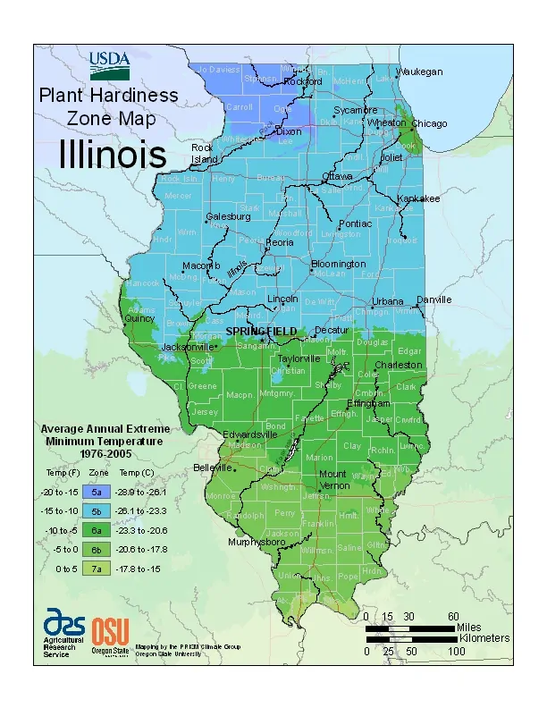 Illinois USDA Zone Map