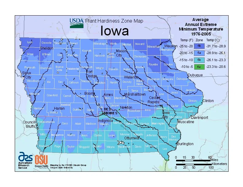 Iowa USDA Zone Map