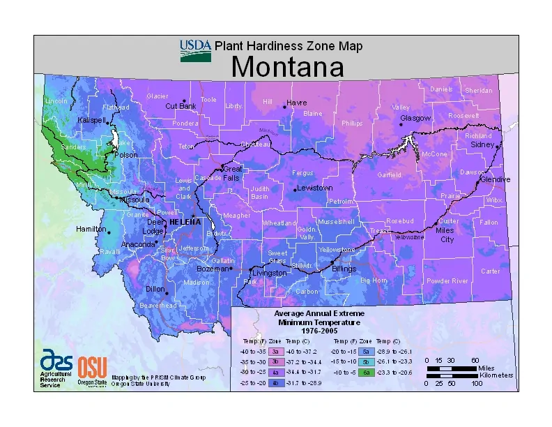 Montana USDA Zone Map
