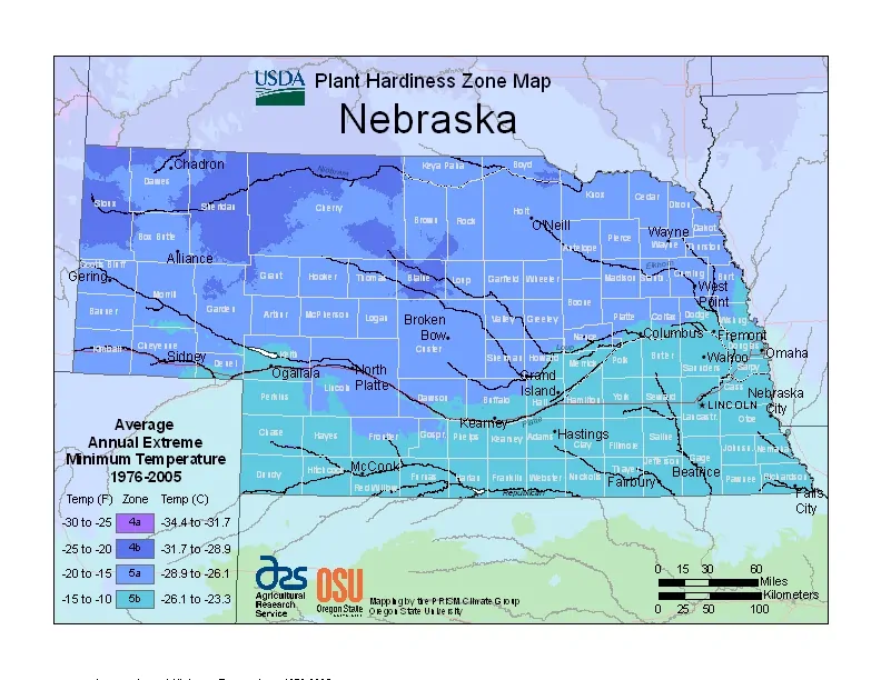 Nebraska USDA Zone Map