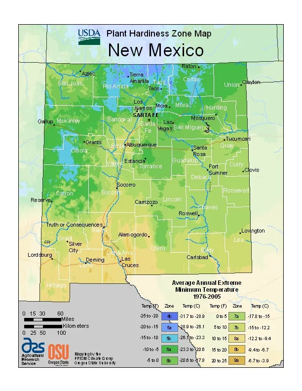 New Mexico USDA Zone Map