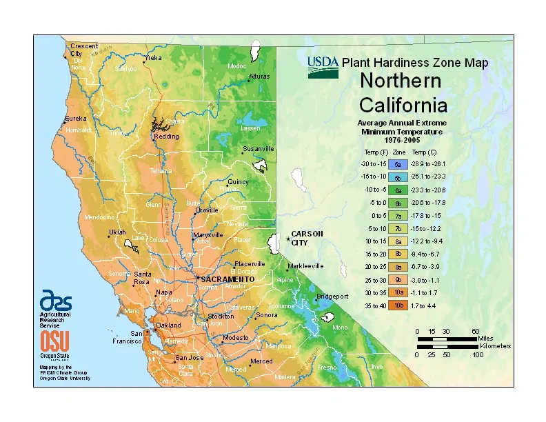 Northern California USDA Zones