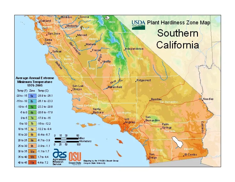 Southern California USDA Zones