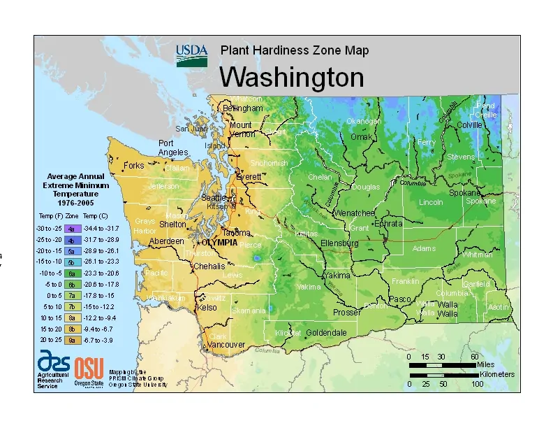 Washington State USDA Zone Map