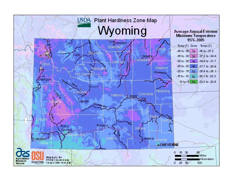 Wyoming USDA Zone Map