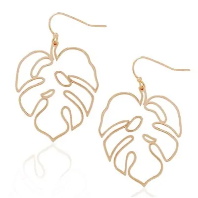 monstera leaves shaped earrings