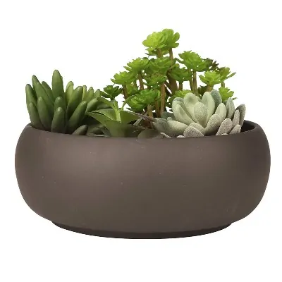 unglazed modern succulent bowl